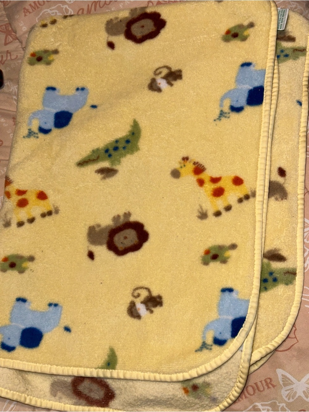 Yellow Safari Animal Baby Blanket - Kids Accessories